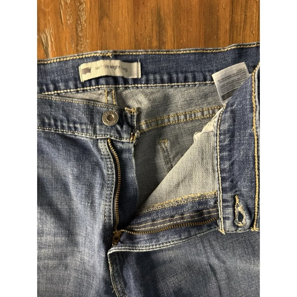 Levi's 505 Straight Jeans Men's W33 L32 Classic Blue‎ Denim Zipper Fly